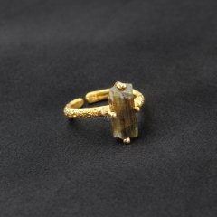 Ham Turmalin Doğaltaşlı Gümüş Yüzük