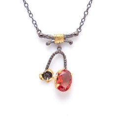 Zultanite Taşlı Özel Tasarım Gümüş Kolye