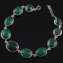 Zümrüt Doğal Taşlı Bayan Bileklik