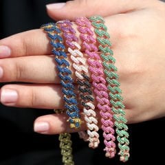 Pembe Zirkon Gurmet Gümüş Bileklik