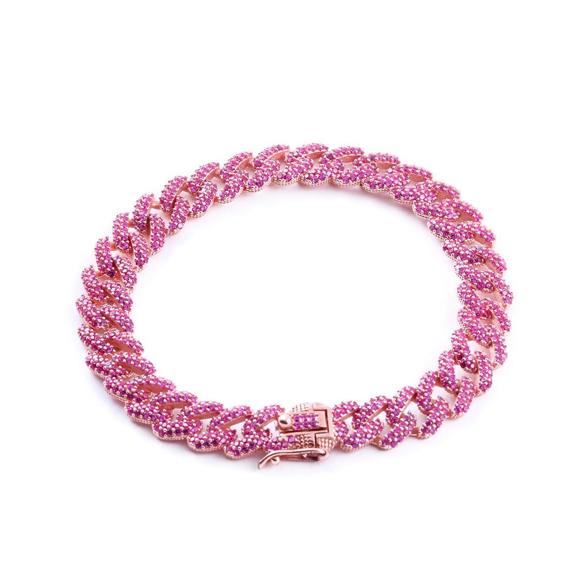 Pembe Zirkon Gurmet Gümüş Bileklik
