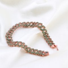 Yeşil Zirkon Gurmet Gümüş Bileklik