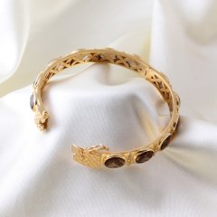 Dumanlı Kuvars Doğaltaşlı Gümüş Bileklik