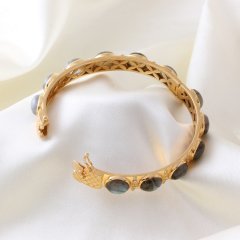 Labradorit Doğaltaşlı Gümüş Bileklik