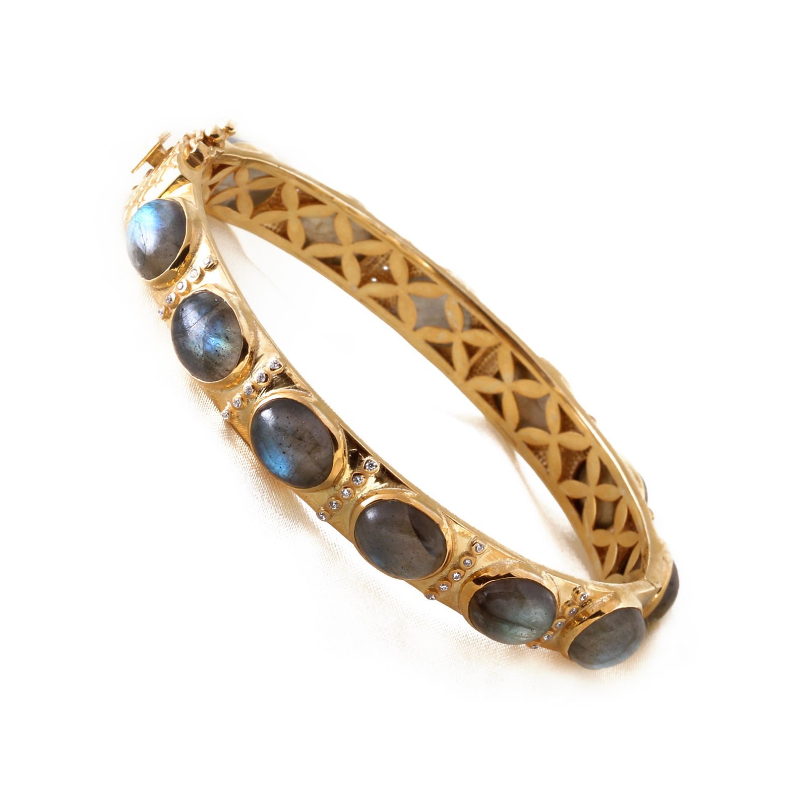 Labradorit Doğaltaşlı Gümüş Bileklik