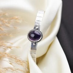 Ametist Doğaltaşlı Özel Tasarım Bileklik