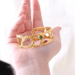 Turmalin Doğaltaşlı Gümüş Bileklik