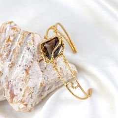 Özel Tasarım Dumanlı Kuvars Gümüş Bileklik