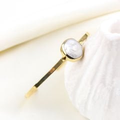 İnci Doğaltaşlı Gümüş Bileklik