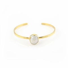 İnci Doğaltaşlı Gümüş Bileklik