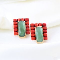 El işi Serpantin ve Mercan Taşlı Küpe