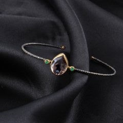 Dumanlı Kuvars Doğaltaşlı Kadın Bileklik