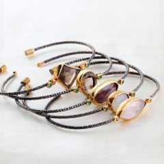 Dumanlı Kuvars Doğaltaşlı Kadın Bileklik