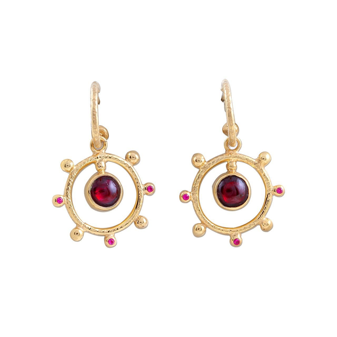 Garnet ve Yakut Doğaltaşlı Gümüş Küpe