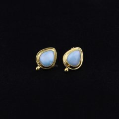 Larimar Doğaltaşlı Gümüş Küpe