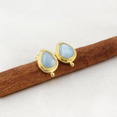 Larimar Doğaltaşlı Gümüş Küpe