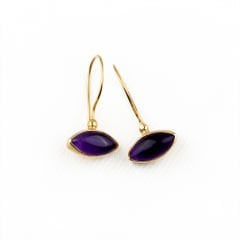 Ametist Doğaltaşlı Minimal Gümüş Set