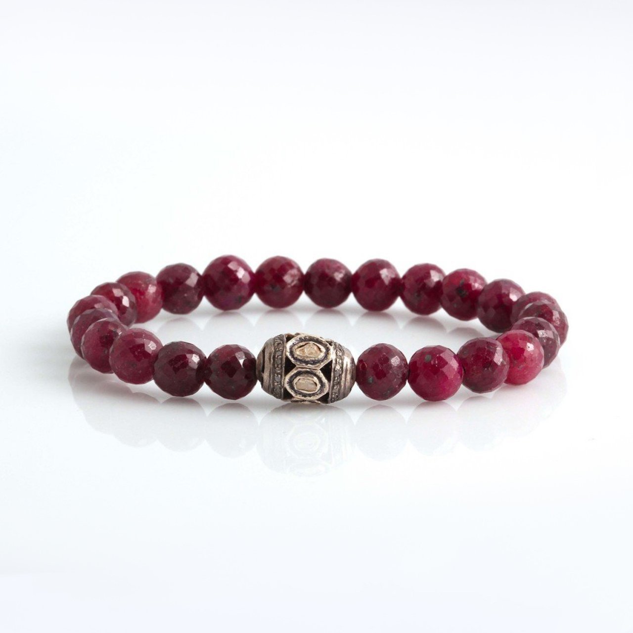 Elmas Ve Yakut Doğal Taşlı Bileklik