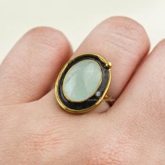 Mineli Akuamarin Doğaltaşlı Gümüş Set