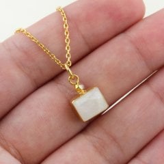 Aytaşı Doğaltaşlı Minimal Gümüş Set