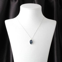 Kyanit Doğaltaşlı Minimal Gümüş Kolye