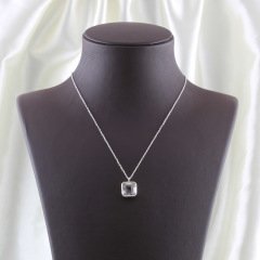 Dublet Beyaz Safir Doğaltaşlı Gümüş Kolye