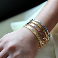 Cartier Model Bayan Gümüş Kelepçe