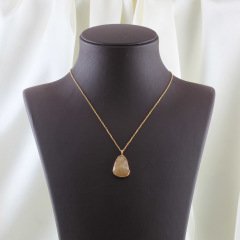 Sarı Safir Doğaltaşlı Minimal Gümüş Kolye