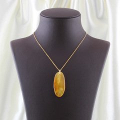 Orjinal Damla Kehribar Unisex Kolye
