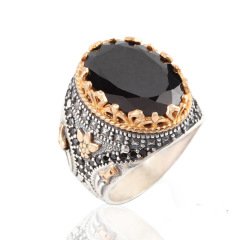 Spinel Doğaltaşlı Erkek Gümüş Yüzük