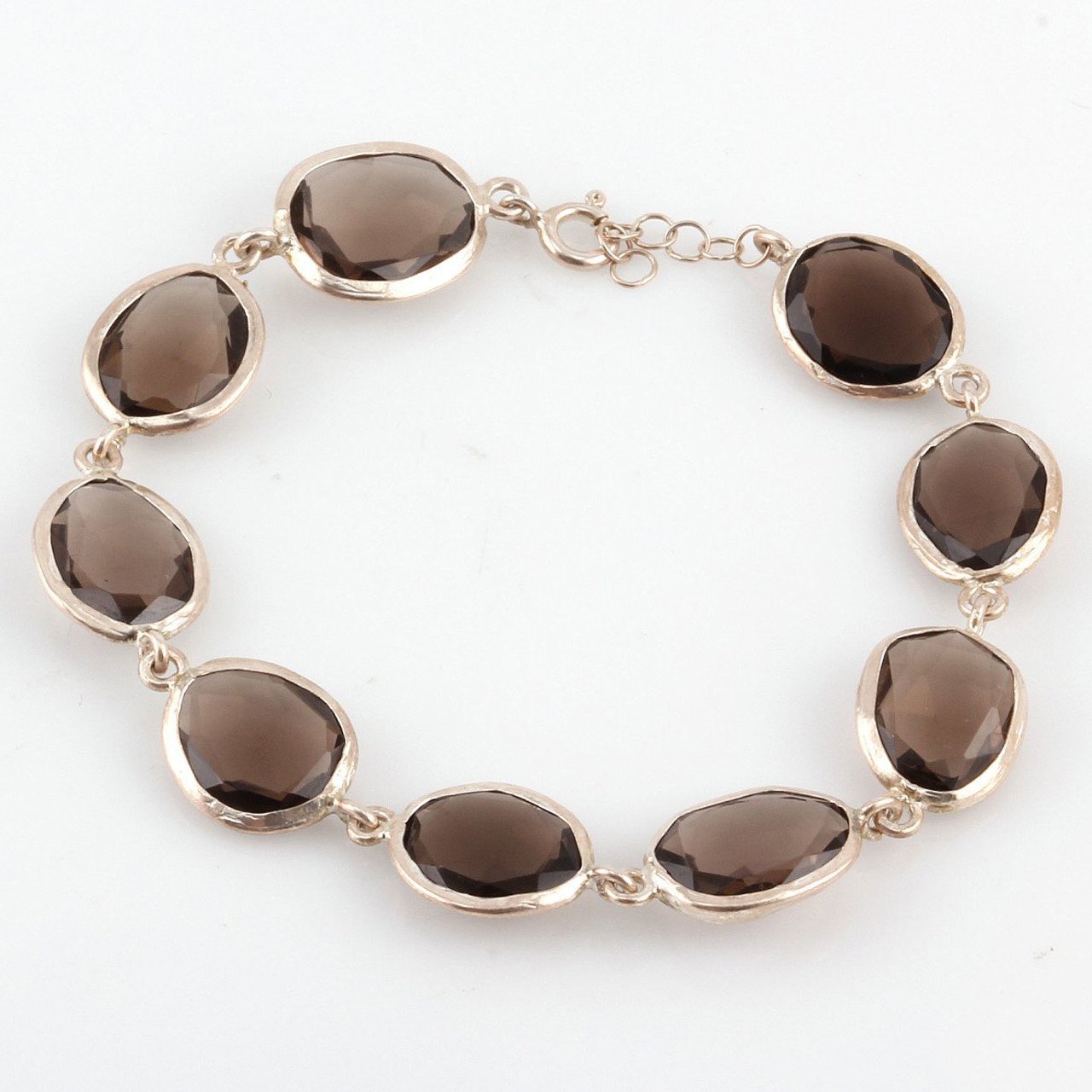 Dumanlı Kuvars Doğaltaşlı Gümüş Bileklik