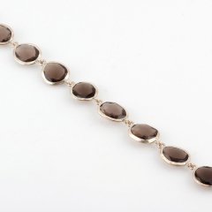 Dumanlı Kuvars Doğaltaşlı Gümüş Bileklik