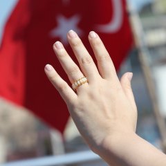 Opal Doğaltaşlı Tel Örme Yüzük