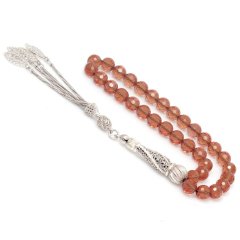 Zultanite Taşlı Özel Tasarım 925 Ayar Gümüş Püsküllü Tesbih