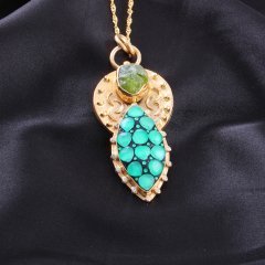 Peridot ve Onix Doğaltaşlı Kolye