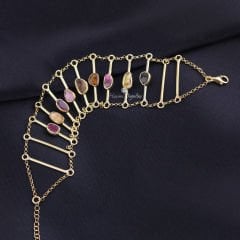 Ala Serisi Turmalin Doğaltaşlı Gümüş Bileklik