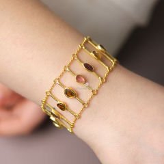 Ala Serisi Turmalin Doğaltaşlı Gümüş Bileklik