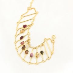 Ala Serisi Turmalin Doğaltaşlı Gümüş Bileklik