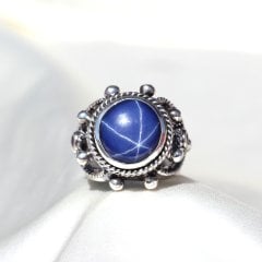 Star Safir ve Yakut Doğaltaşlı Hanedan Yüzük