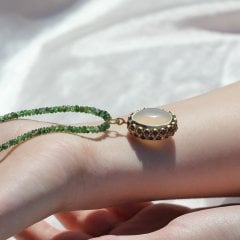 Turmalin, Ay Taşı ve Yakut Doğaltaşlı Dizi Kolye