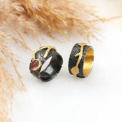 Ilgın Serisi Yakut Doğaltaşlı Gümüş Yüzük