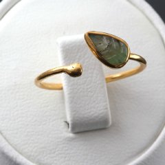 Zümrüt Doğal Taşlı Minimal Bayan Yüzük