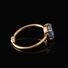 Lab. Mavi Topaz Prong Gümüş Yüzük