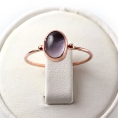 Ametist Doğal Taşlı Minimal Bayan Yüzük