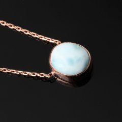 Larimar Taşlı Gümüş Kolye