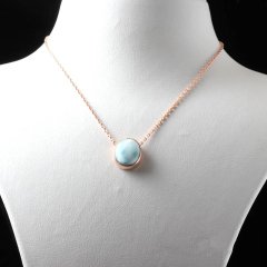 Larimar Taşlı Gümüş Kolye
