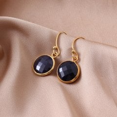 Safir Doğaltaşlı Gümüş Küpe