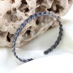 Örgü Model Erkek Gümüş Bileklik