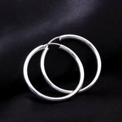Gümüş Halka Küpe (Çap 4 cm)