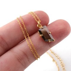 Mozanite Doğaltaşlı Gümüş Kolye